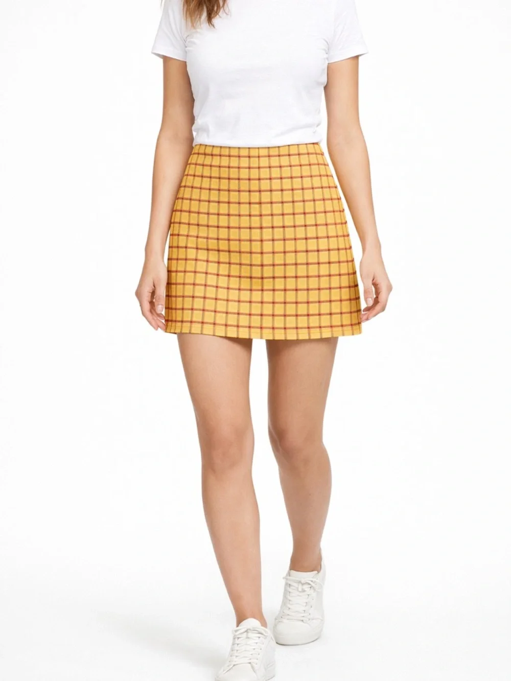 Urban Outfitters Yellow Plaid Mini Skirt Women’s A-Line Y2K Preppy Size M - Picture 2 of 12